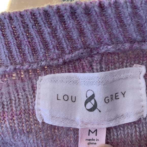 Lou & Grey pastel Purple Marled Knit Wool Blend Pullover Sweater M - Picture 8 of 9